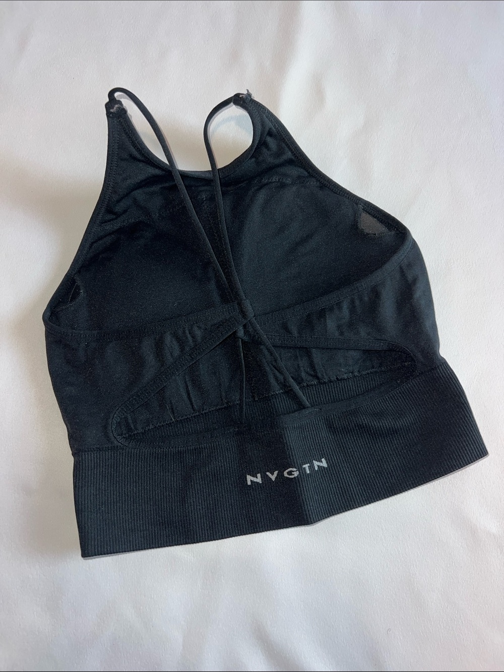NVGTN Black Strappy Sports Bralette with Crisscross Back women’s size Small